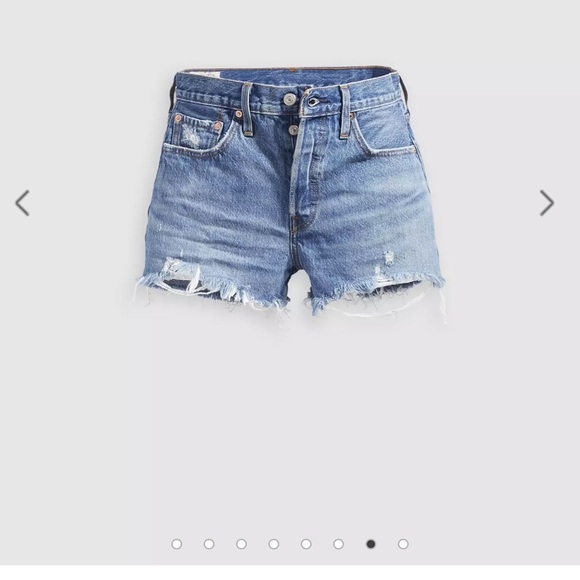 Levi’s high rise distressed Jean short size 28 like new condition - Picture 3 of 8